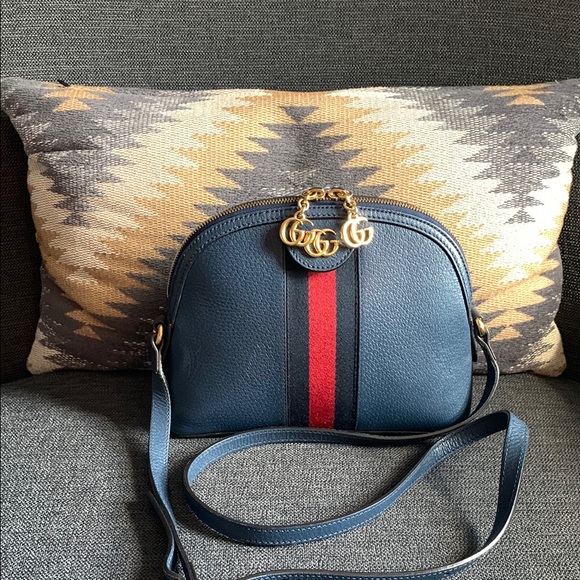 💙❤️Beautiful Authentic Gucci Navy Blue Ophidia Dome Crossbody❤️💙 - Picture 1 of 16